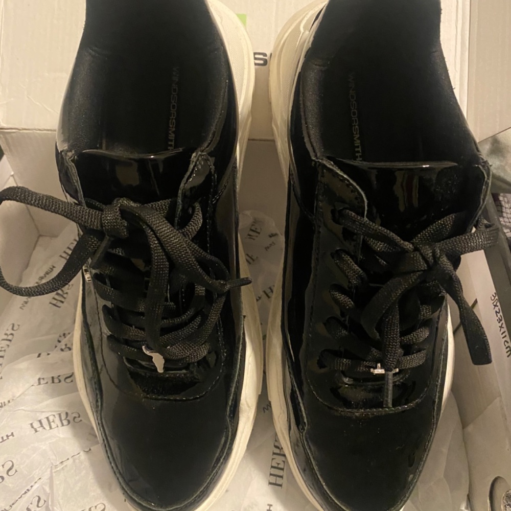 Womens Windsor Smith carte black patent - Picture 3 of 9
